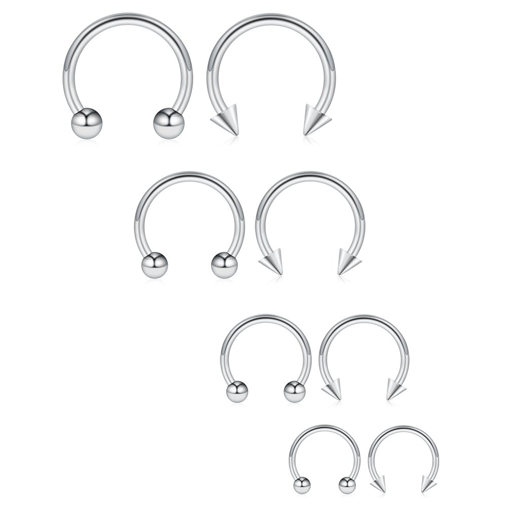 Ruifan 8PCS Surgical Steel CBR Nose Septum