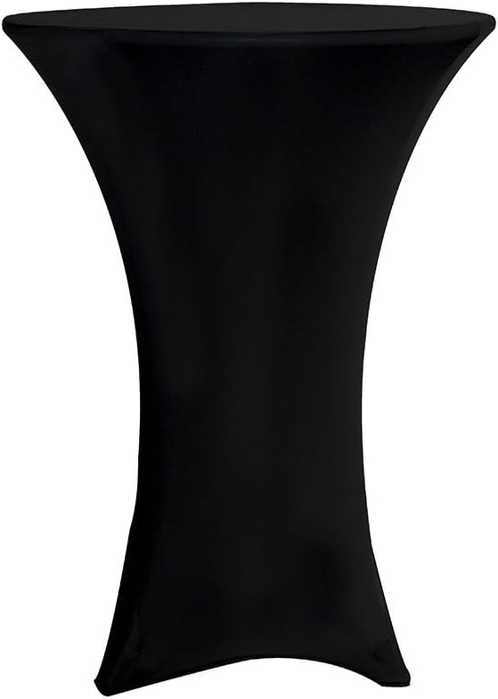 Red Spot Pro 30 Inch Round Cocktail Table Spandex Fitted Stretch Black Tablecloth Cover