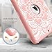 iPad 5th/6th Generation Case, Hocase Heavy Duty Shock Absorbent Rubber+Hard Plastic Dual Layer Protective Case w/Mandala Floral Print and Kickstand for iPad 9.7 2018/2017 - Rose Gold