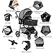 Costzon Baby Stroller, 2 in 1 Convertible Carriage Bassinet to Stroller, Pushchair with Foot Cover, Cup Holder, Large Storage Space, Wheels Suspension, 5-Point Harness (Gray)