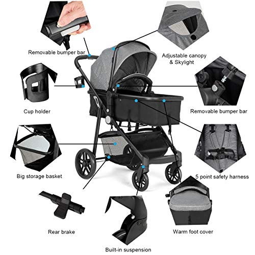 4 BABY+JOY+Convertible+Pushchair+Suspension