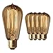 Moonrock & Co. Vintage Edison Light Bulbs (4 Pack) - 60W Old Fashion Squirrel Cage Filament - 230 Lumens - ST58 Teardrop Incandescent - Warm Dimmable Antique Amber Lighting - Warranty Included
