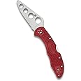 Spyderco Delica 4 Lightweight Signature Knife with 2.75" AUS-6 Steel Blade and High-Strength Red FRN Handle - Blunted Grind - C11TR