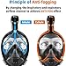 Face Snorkel Mask - Scuba Diving Full Face Mask - Underwater Breathing Snorkeling Masks - Full-face Swim Mask Adult - 180 Panoramic Full View - Sea Ocean Dive Mask Kids - Dry Top Fullface Snorkle Mask