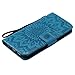 Galaxy S6 Edge Case,Pu Leather Kickstand Wallet Case with Inner Rubber Bumper Cover Full Protective Cover with Card Holder Creative Gift for Birthday Xmas for Samsung Galaxy S6 Edge -Sunflower Blue