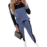 HBQ Women‘s Color Block 2 Piece Outfits Casual Travel Sweatsuits Lounge Sets 2025 Fall Fashion