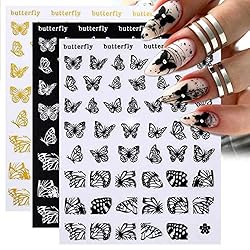 12 Sheets Butterfly Nail Art Stickers Decal 3D