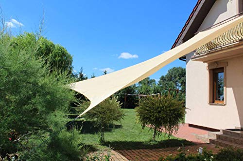 SunShade Sonnensegel zum Aufspannen, 100% HDPE 285 g/m2, in verschiedenen Größen und Formen, mit einem Karabinerhaken an… – Bild 4