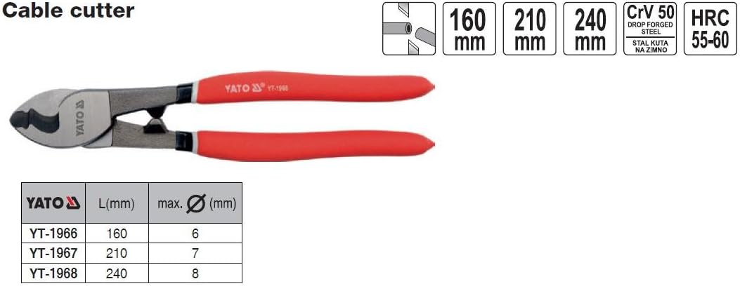 Yato YT-1966聽Pliers for Cutting Cables