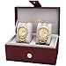 Akribos XXIV Men's and Women's AK888 Watch with Silver Dial and Bracelet Ensemble Set (Yellow Gold)