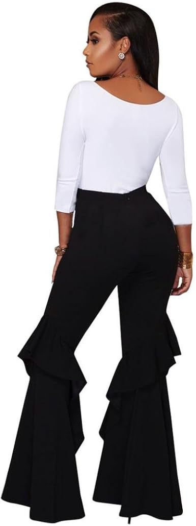 high waisted frill trousers