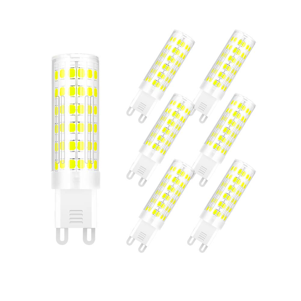 ENGEYA G9 LED Light Bulb, 7W (65W Halogen Equivalent),G9 Bulbs for Home Lighting, SMD 2835 LED Lamps, 650Lumens, 360° Beam Angle, AC220V-240V LED G9 Cool White 6000K, Non-Dimmable, 6-Pack