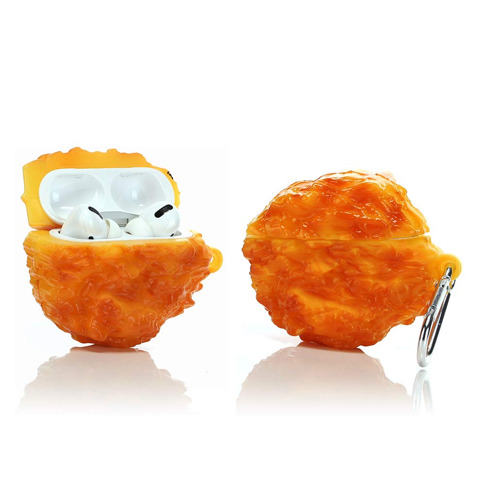 YIGEYI Silicone Case Compatible with Airpods Pro Funny Cute 3D Cartoon Cover [Simulation Food Series] (Fried Chicken Nuggets)