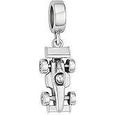 BSFJTY S925 Sterling Silver F1 Race Car Steerling Wheel Helmet Charm for Women Bracelets Necklaces Motorsports Charms Dangle Jewelry
