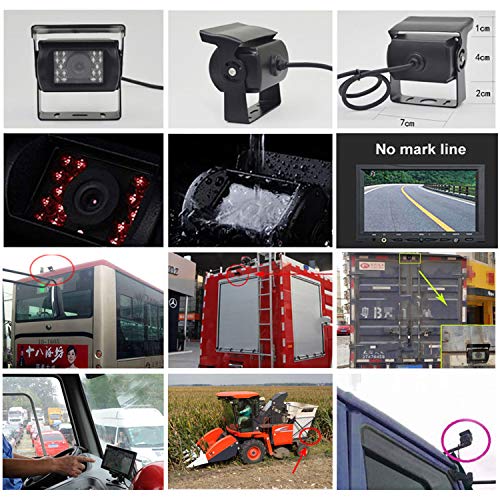 12V-24V 4 Pin Heavy Duty 18 IR LEDs Night Vision Waterproof Reverse Backup Camera with 15M 4 Pin Cable