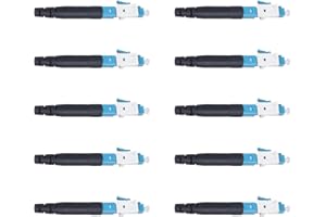 Xunsomten - 10 pcs LC Singlemode Fiber Optic Quick Assembly Connector Fiber Optic Fast Connectors Singlemode 9/125 Mechanical Connectors Adapter for 0.9/2.0/3.0/2.0 * 3.0mm Singlemode Fiber Cable
