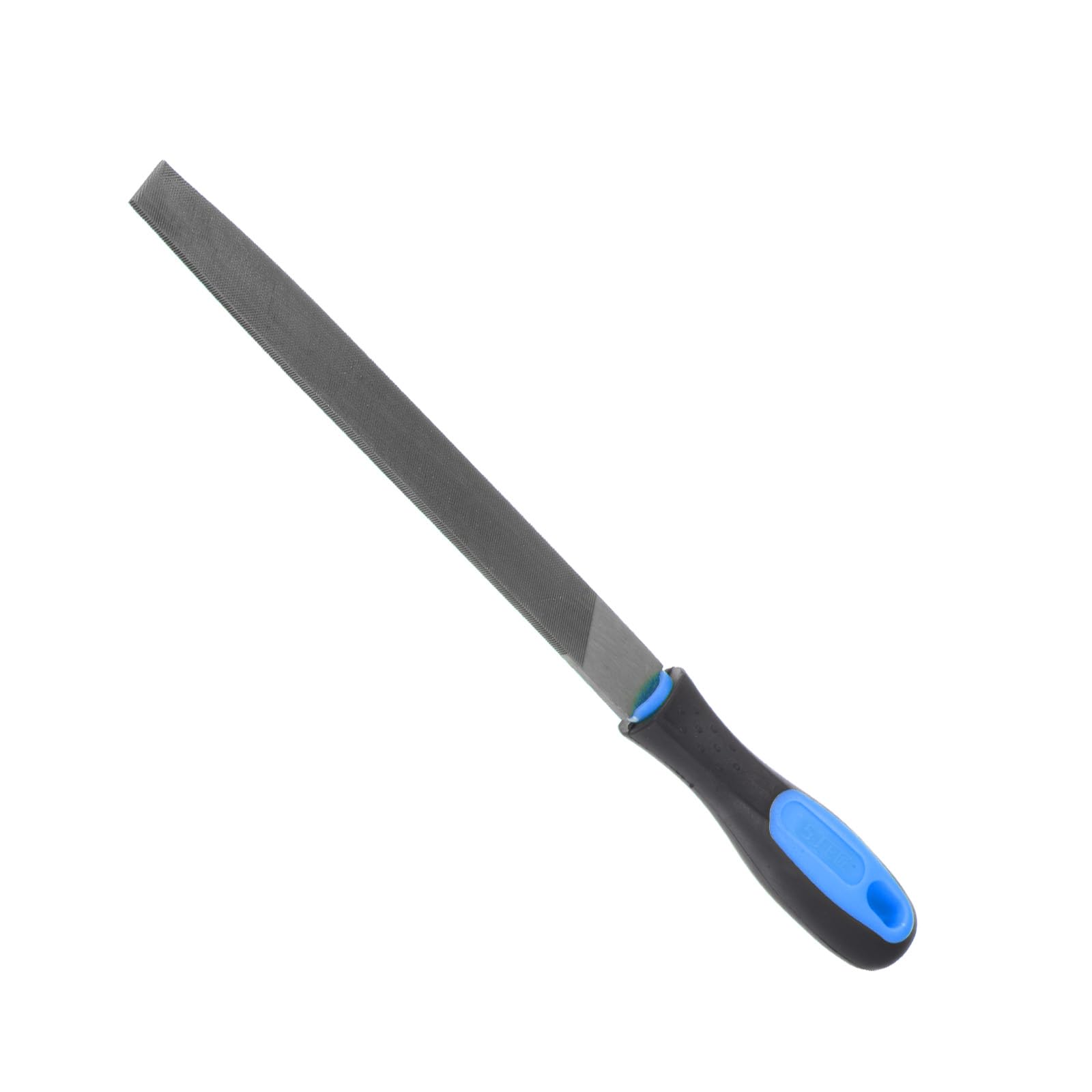 CoCud Metal Flat File, 8" Blade Length, High Carbon Hardened Steel Cut Mill Hand Rasp with Non-Slip Handle Blue - (Applications: for Wood, Metal, Plastic)