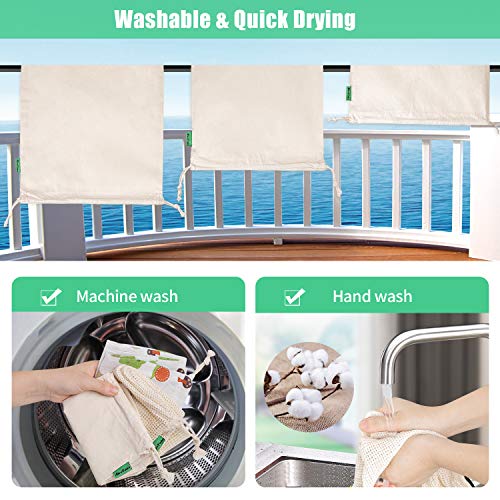 AivaToba 9Packs Reusable Produce Bags Eco Friendly Organic Cotton