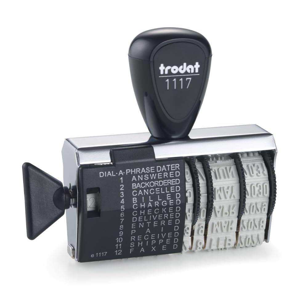 Trodat Classic Line1117 Dial a Phrase Rubber Stamp Dater, 1117