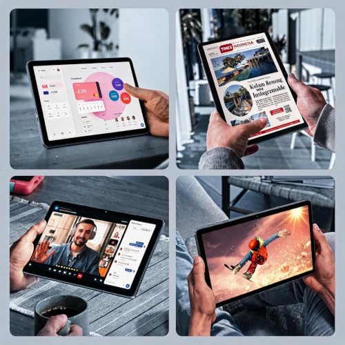 Android 15 Tablet, 10 Inch Tablet with 24GB RAM 128GB ROM, Octa-Core T7250 Processor, 1280x800 HD IPS, Widevine L1, GPS, Keyboard Mouse Stylus Included, 2-Year Warranty (Gray)