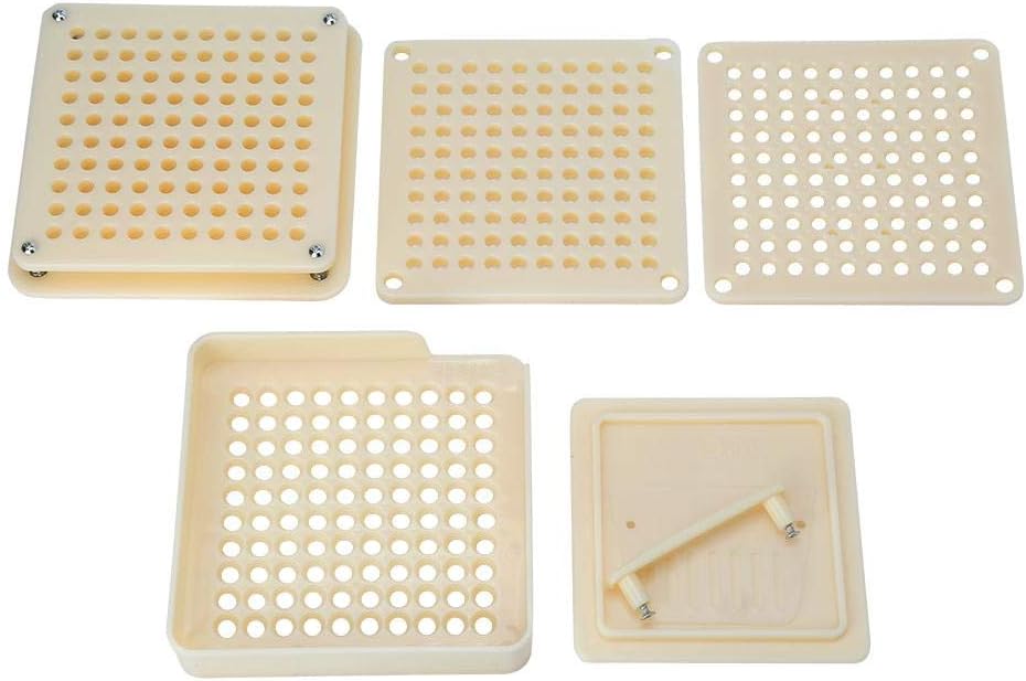 Coffee Powder Filler, 2Colors Plastic 100Holes 0# Coffee Powder Powder Filler Plate Manual Filling Machine Tool(Beige)