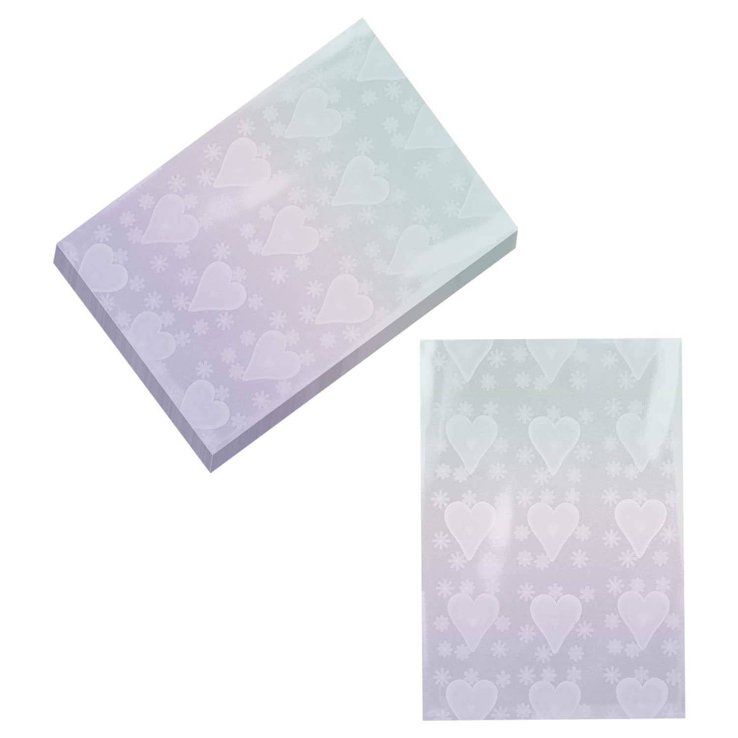 Wellrun 100 Pcs Heart Laser Photocard Sleeves Protector,Clear Holographic Card Films,Collectible Card Holder for Kpop Idol and Actor Photo Cards,Mini Polaroid(61x88mm)