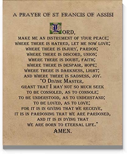 St Francis of Assisi Prayer Wall Art, 11"x14" Ready to Frame Print - Stunning Long Version of ...