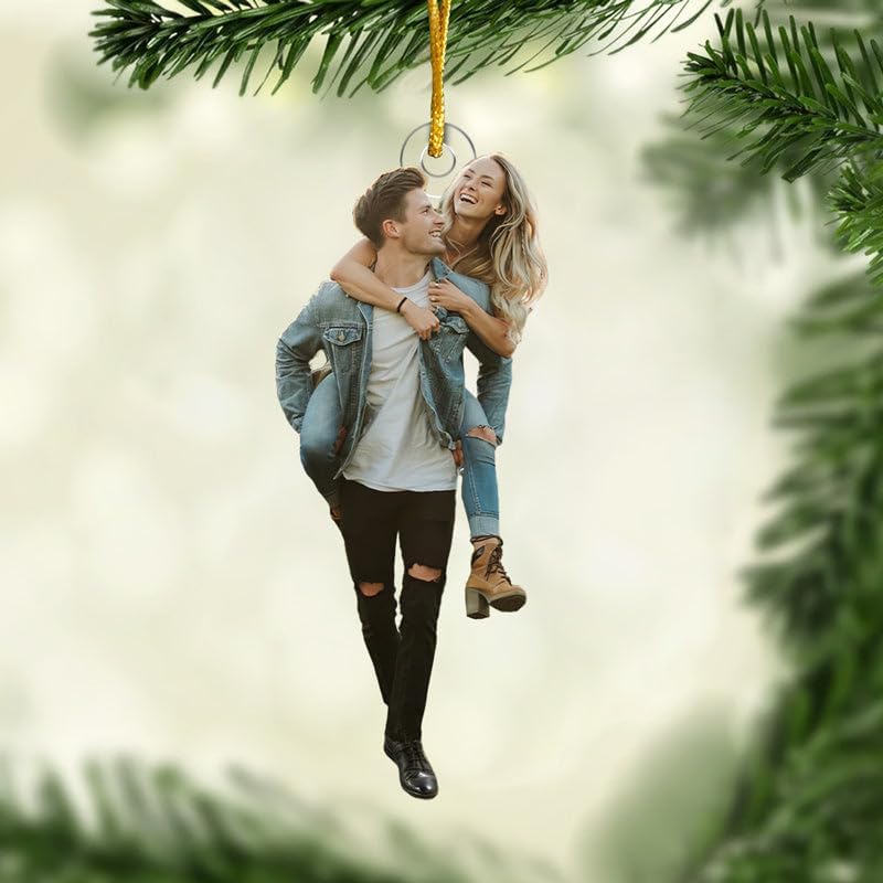 Ornaments - Pawfect House Custom Photo Ornaments for Christmas Tree, Personalized Christmas Ornaments 2023, Couple Gifts for Husband Wife Boyfriend Girlfriend, Acrylic Customized Photo Ornaments, Hanging Decor