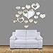 LEERYA Home 3D Removable Heart Art Decor Wall Stickers Living Room Decoration