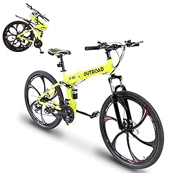 Outroad 26 Inch Folding Mountain Bike, 21 Speed