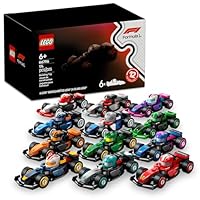 LEGO F1 Collectible Race Cars, 6 Pack - Building Set for Boys & Girls, Ages 6+ - Birthday Party Favor or Gift - Mystery Box W/Surprise F1 Car Toys - Travel Toys for Kids - 66796