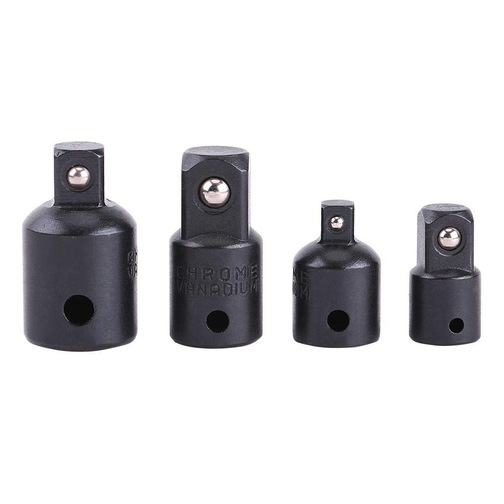 Socket Reducer Set, 4pcs Sockets Screwdriver Converter Set 1/2", 3/8", 1/4" Socket Wrench Adapters Male to Female 1/2"(M)-3/8"(F), 3/8"(M)-1/4"(F) for Use with Drivers and Wrenches