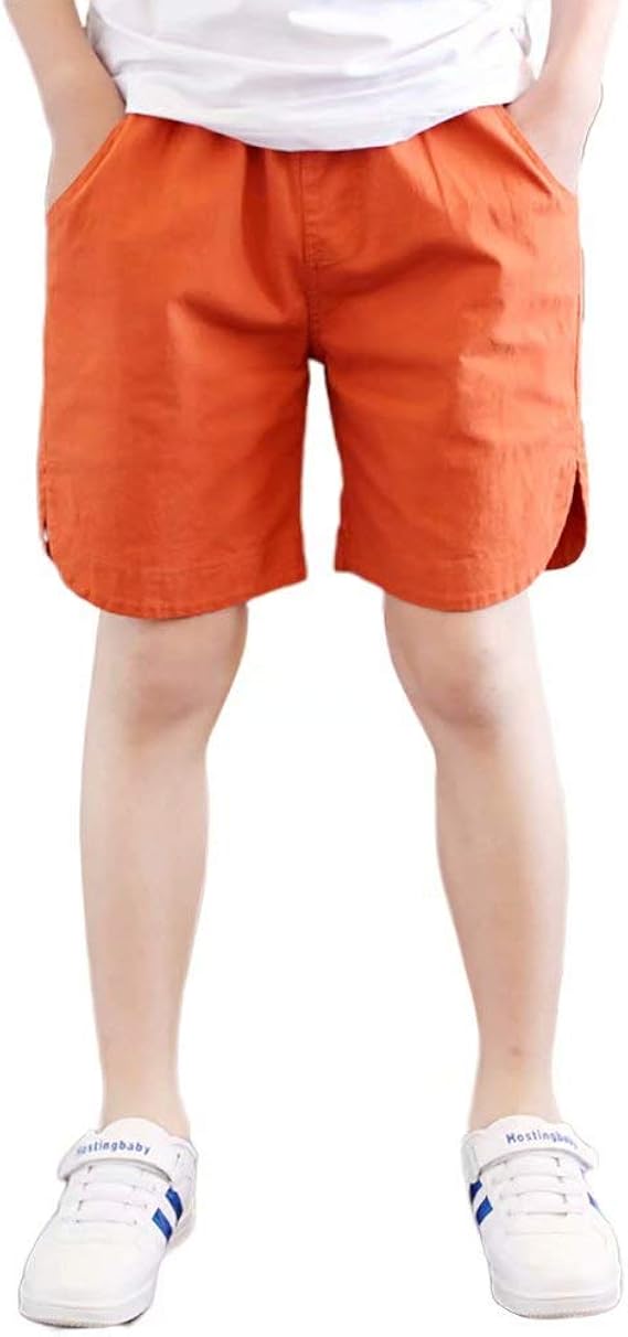 Amazon Burning Go 子供服 ショートパンツ 男の子 ハーフパンツ 半ズボン ボーイズ 短パン ポケット付き ウェストゴム 子ども パンツ 5分丈 無地 通気性よい かっこいい カジュアル ショートパンツ ハーフパンツ 通販