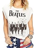 Darceil Women's White Rock Band The Beatles Print Tank Top T Shirt