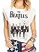 Darceil Women's White Rock Band The Beatle Print Tank Top T Shirt (S, White)
