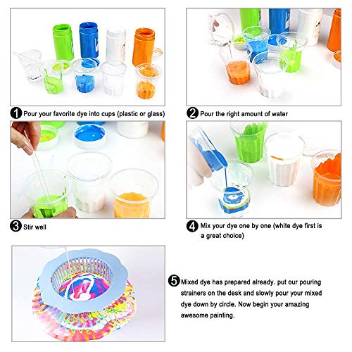 Plastic Pouring Strainers,Flower Acrylic Paint Strainers,Silicone Kitchen Sink Drain Basket for Painting Pouring Supplies and Creating Unique Patterns and Designs - Thumbnail 3