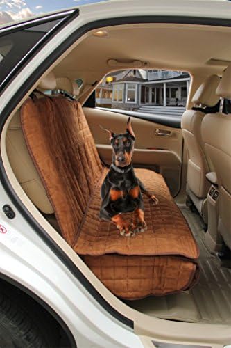 VIEWPETS Big Water Repellant Box Quilted Car Seat Protector Heavy Micro Suede Polyester Microfiber Soft All Coverage Dog Car Bench Seat Cover for Pets