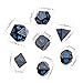 Metal Dice Set,7-Die Polyhedral Dice with Metal Box, Shiny Black Finish with Blue Number for Role Playing Game,Dungeons & Dragons,Pathfinder,Shadowrun,D&D,RPG Dice Gaming and Math Teaching.