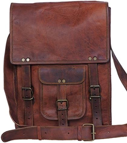 Phoenix Craft Leather 11 Inch Brown Sturdy Ipad Leather Messenger Satchel Shoulder Bag
