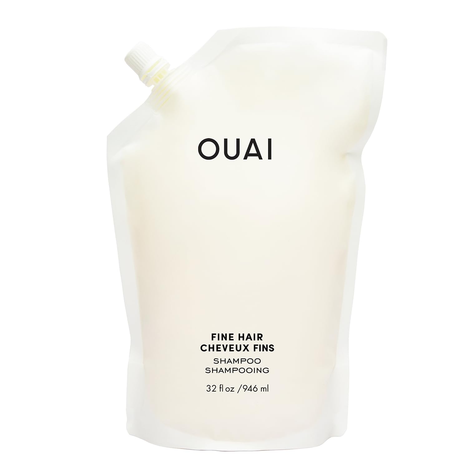 OUAI Fine Shampoo Refill - Volumizing Shampoo with Strengthening Keratin, Biotin & Chia Seed Oil for Fine Hair - Delivers Weightless Body - Paraben, Phthalate & Sulfate Free Hair Care - 946ml