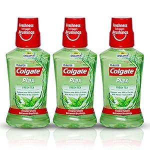 Colgate Plax Fresh Tea Mouthwash, 0% Alcohol – 750 ml (250 ml – Pack of 3)