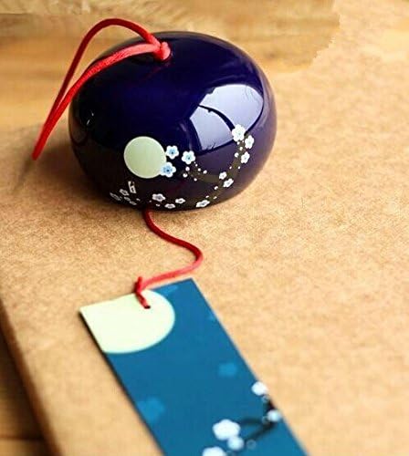 HOALLME Japanese Ceramic Wind Chimes Garden Outdoor Lucky Wind Bells Hanging Home Decor Crafts Ornaments Gifts