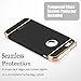 COOLQO Compatible for iPhone 5S/5/SE Case, 3in1 Ultra-Thin Hard Matte Finish Plastic [Tempered Glass Screen Protector] Shockproof Electroplate Cover Skin - Black