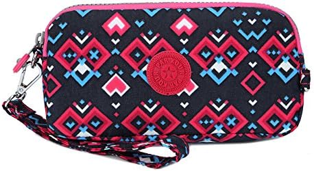 Sumcoa Womens Multi-purpose Canvas Casual Waterproof Nylon Wristlet Clutch bag Handbag Zipper Purse Cell Phone Money Pouch Wallet