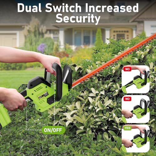 SUNCHERS 20V Max Hedge Trimmer Cordless, 22 Inch Tree Trimmer with 2 photo 11