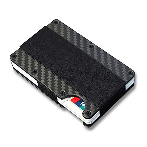 ZHUOTOP Carbon Fibre Credit Card Cases Aluminium Credit Business Card ID Holder For Men Anti-Theft Card Slot