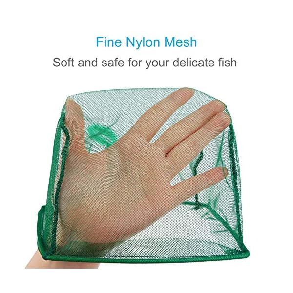 Uniclife-15cm-Aquarium-Fish-Net-Fine-Mesh-Fish-Catch-Nets-with-Plastic-Handle-Green Uniclife 10/15/20/25 cm Aquarium Fish Net Fine Mesh Fish Catch Nets with Plastic Handle - Green