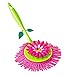Vigar Flower Power Microfiber Duster with Comfortable Non-Slip Handle, Detachable Washable Duster Head, Green and Pink