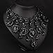 Hamer Black Necklace Prom Bridal Jewelry Set for Wedding Crystal Statement Chokers Necklace Pendant Costume Jewelry for Women (Black)