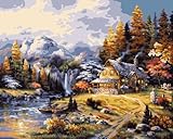 Plaid Creates Paint by Number Kit (16 by 20-Inch), 21778 Mountain Hideaway